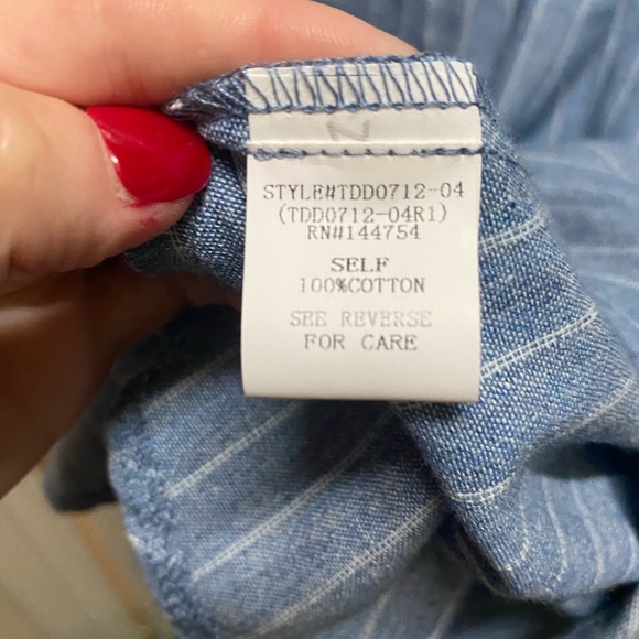 Cute short denim dress with tie - Picture 5 of 6